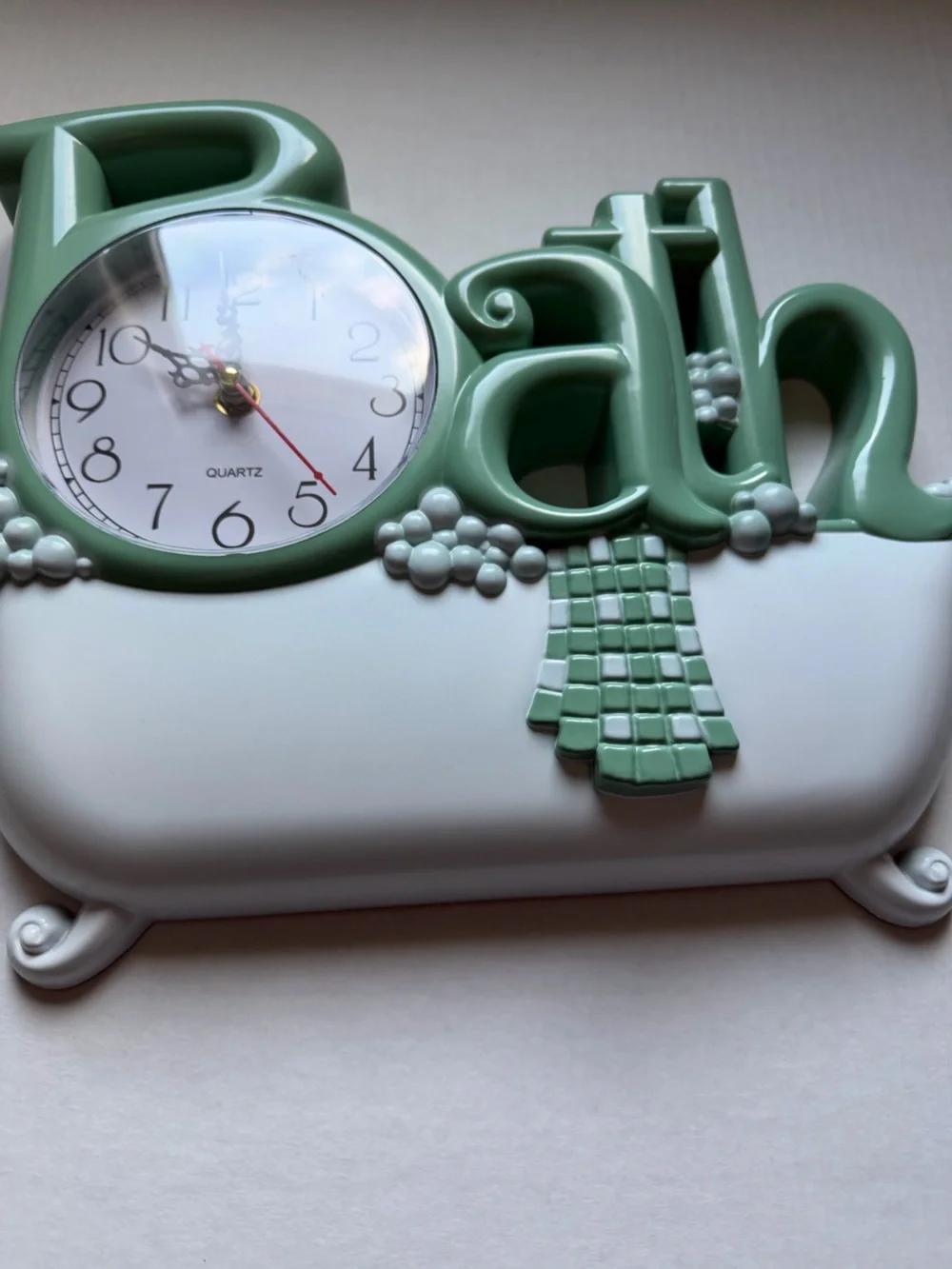 Vintage 80s Mint Green Quartz Wall Clock Works Great